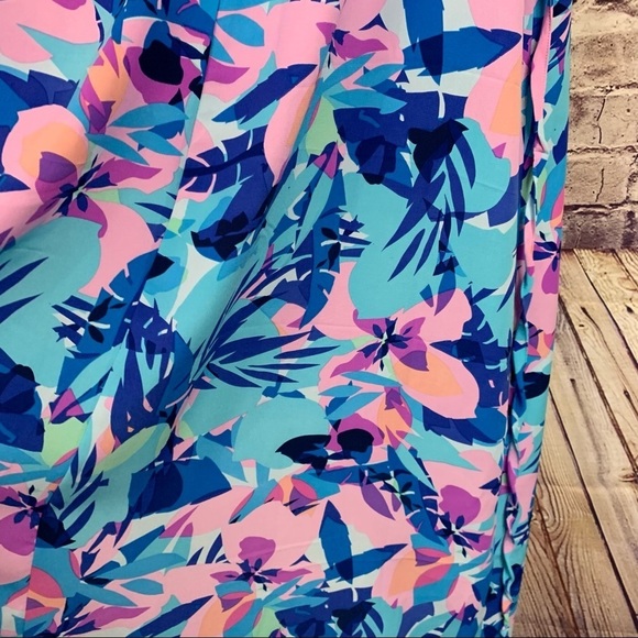 Swim Suits For All Blue Floral Maxi Cover Up Dress - Picture 12 of 13